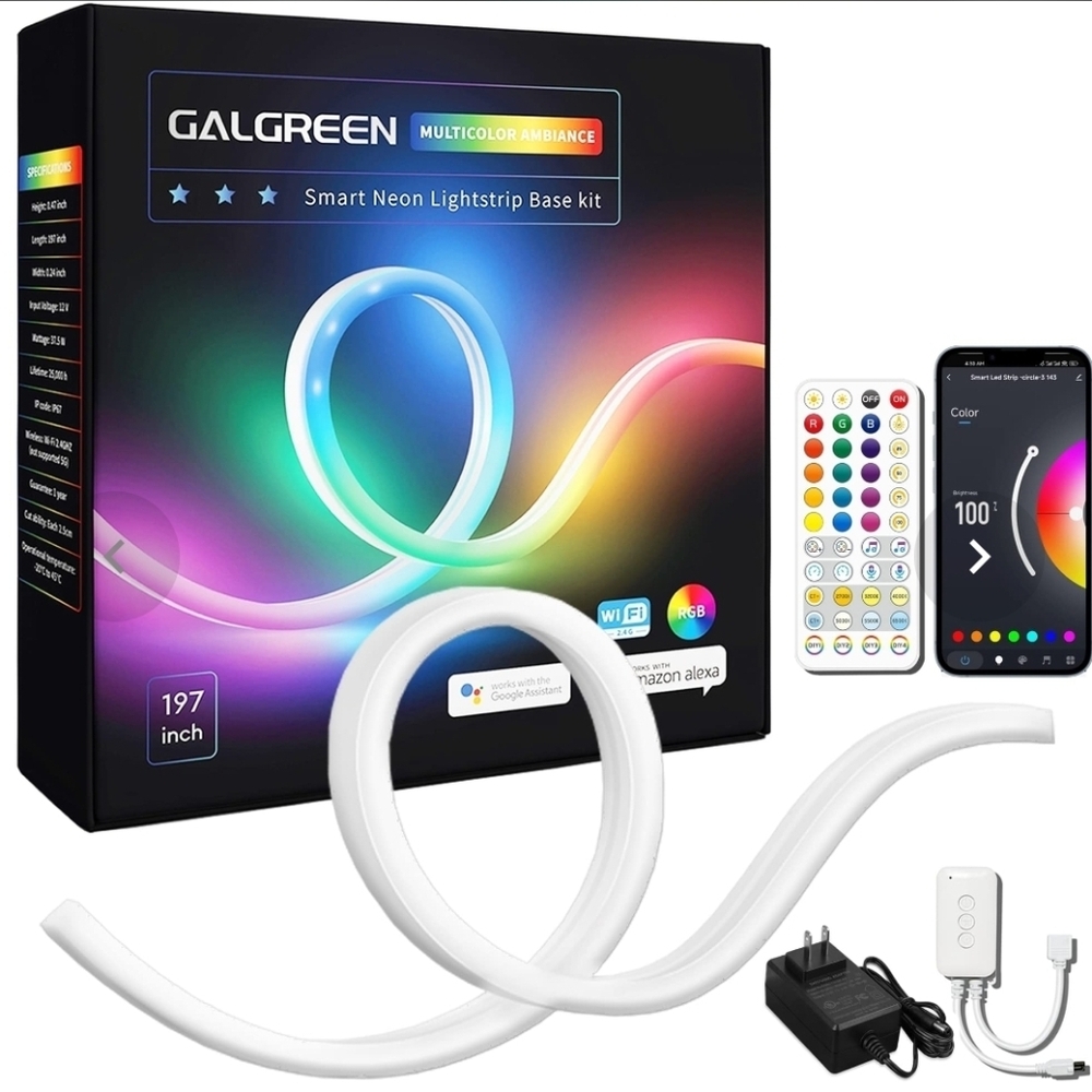 Smart Neon RGB LED Lights 16.4ft WiFi Rope Lights Compatible with Alexa